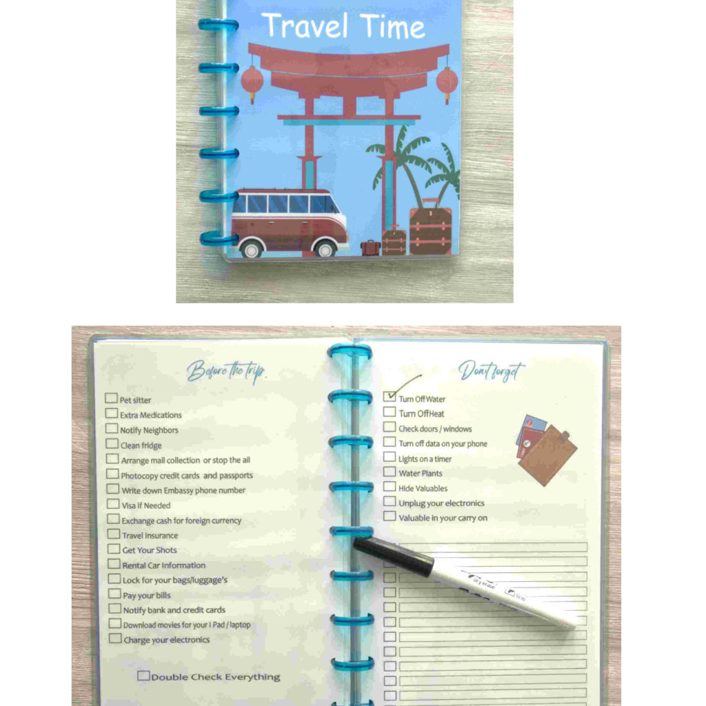 Planner for your travels with illustrations