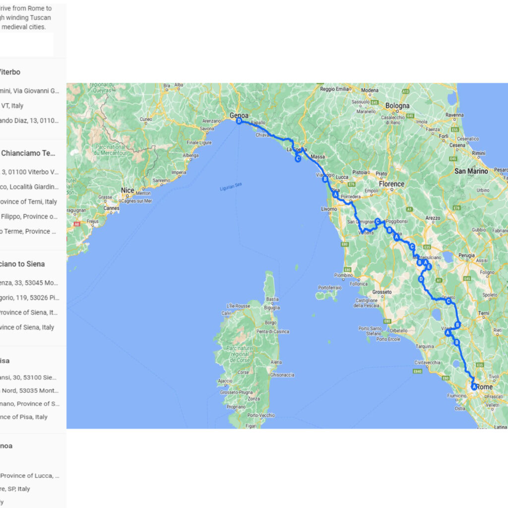 A wild five days drive from Rome to Genoa