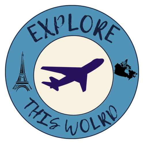 sticker with a plane and text