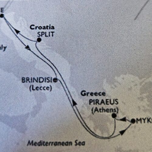 map of cruise in a Greece