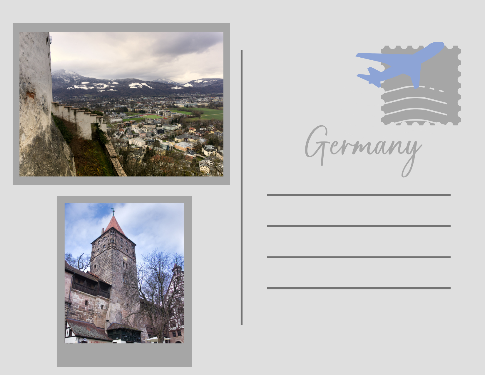 postcard for germany destination