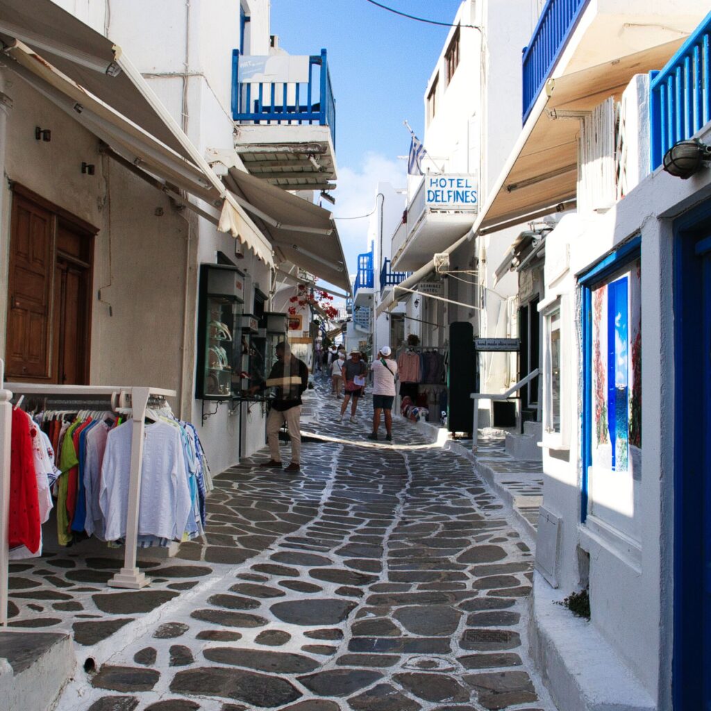 Street for shopping in Mykonos